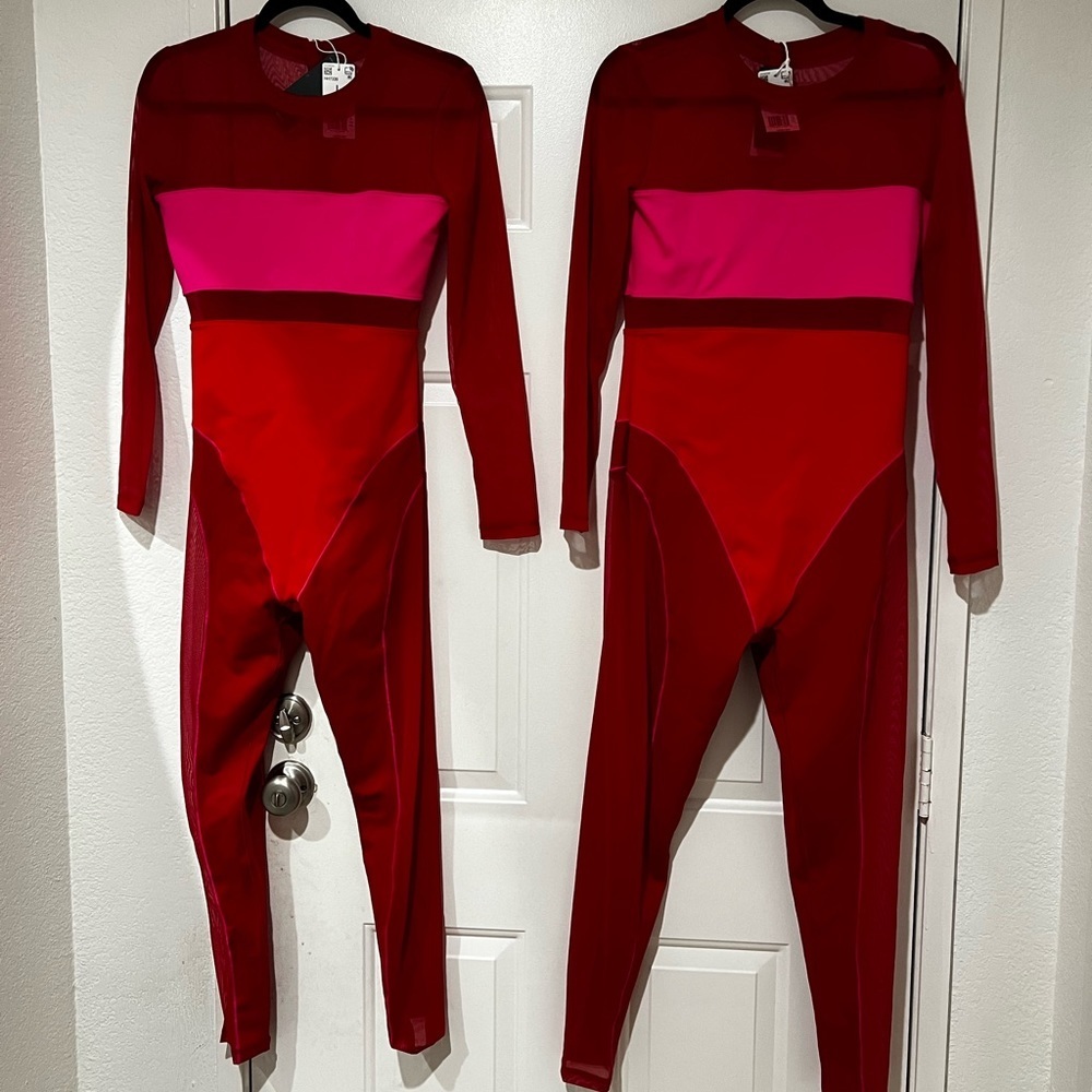 NWOT Ivy Park x Adidas Color-block Catsuit in Red and Pink size Small - Picture 8 of 8